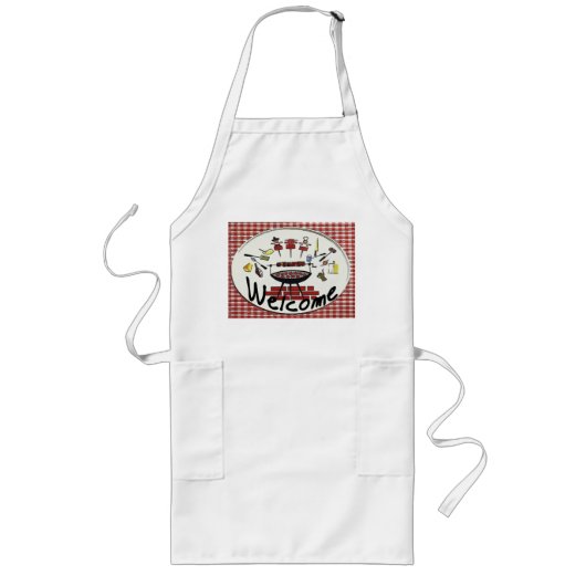Welkomstteken, rookhuis BBQ Lang Schort (Voorkant)