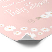 Welkomstteken Roze Boho Daisy Baby shower Poster (Hoek)