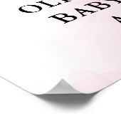 Welkomstteken Roze en Blauw Baby shower Poster (Hoek)