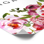 Welkomstteken roze en rode Floral Engagement Party Poster (Hoek)