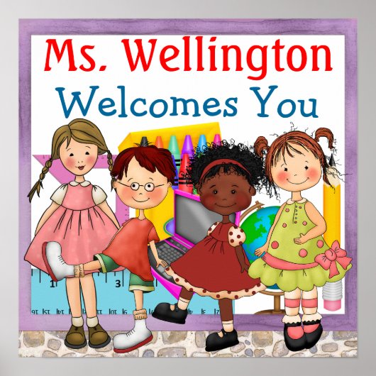 Welkomstteken schoolleraar - SRF Poster (Voorkant)