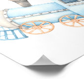 Welkomstteken trein op zaterdag of Baby shower Poster (Hoek)