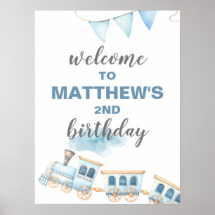 Welkomstteken trein op zaterdag of Baby shower Poster