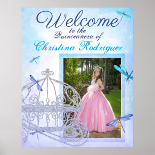 Welkomstteken Turquoise & Blue Quinceañera Poster