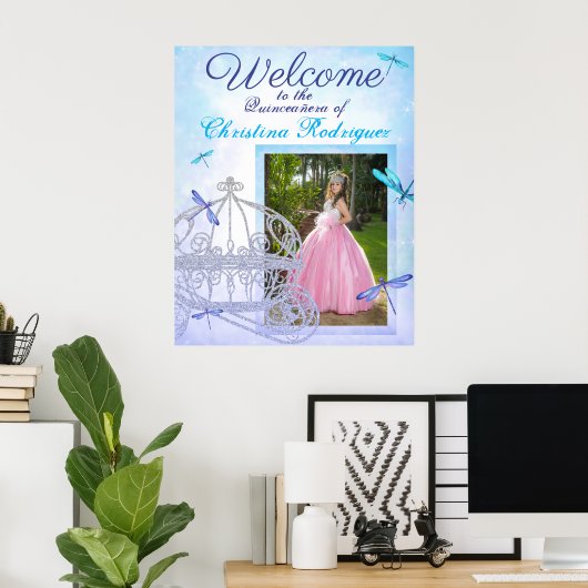 Welkomstteken Turquoise & Blue Quinceañera Poster (Thuiskantoor)