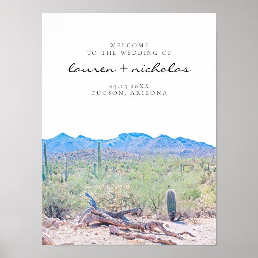 Welkomstteken van Arizona Desert Wedding Poster (Voorkant)