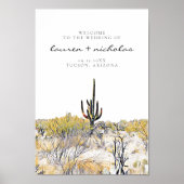 Welkomstteken van Arizona Desert Wedding Poster (Voorkant)