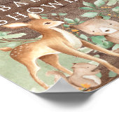 Welkomstteken van Baby shower Woodland Animals Poster (Hoek)