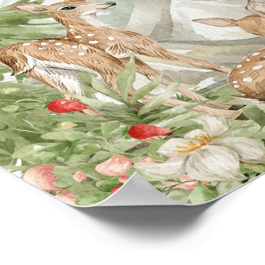 Welkomstteken van Baby shower Woodland Animals Poster (Hoek)