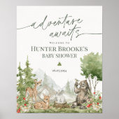 Welkomstteken van Baby shower Woodland Animals Poster (Voorkant)