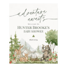Welkomstteken van Baby shower Woodland Animals