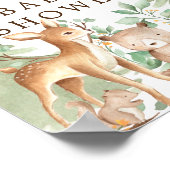 Welkomstteken van Baby shower Woodland Animals Poster (Hoek)