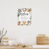 Welkomstteken van Baby shower Woodland Animals Poster (Keuken)
