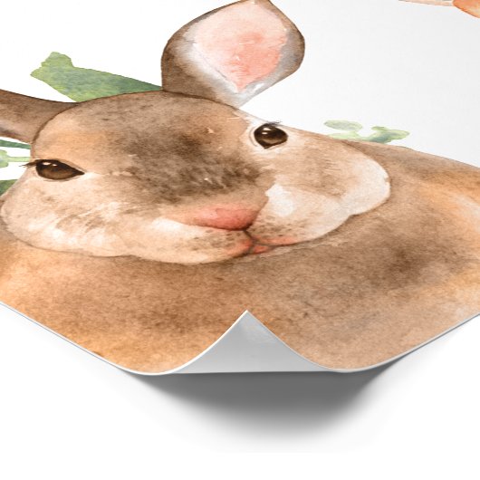 Welkomstteken van Baby shower Woodland Animals Poster (Hoek)