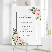 Welkomstteken van Blush Pink Bloom Weddenschap Poster