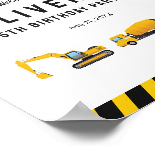 Welkomstteken van constructiedrong Truck Poster (Hoek)