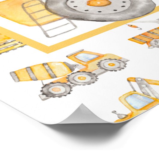 Welkomstteken van constructiedrong Truck Poster (Hoek)