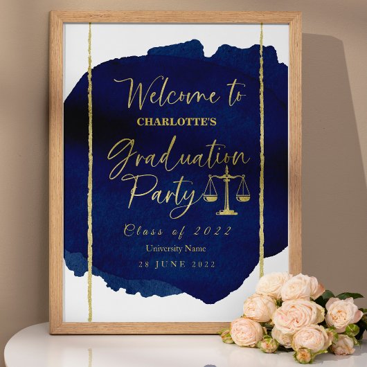 Welkomstteken van de elegante rechtenacademie poster