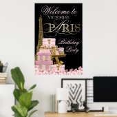 Welkomstteken van de feestdag in Parijs Poster (Thuiskantoor)