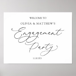 Welkomstteken van de klassieke Engagement Party Poster