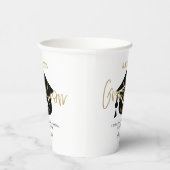 Welkomstteken van de moderne Gold Script GraduPart Papieren Bekers (Rechts)