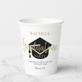 Welkomstteken van de moderne Gold Script GraduPart Papieren Bekers (Voorkant)