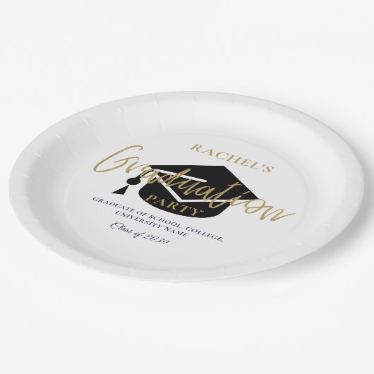 Welkomstteken van de moderne Gold Script GraduPart Papieren Bordje (Gekanteld)