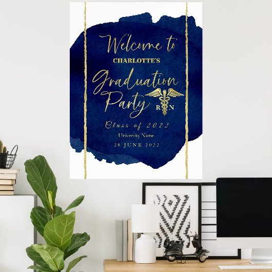 Welkomstteken van de verpleegkundige Medical Gradu Poster (Thuiskantoor)