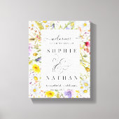 Welkomstteken van de zomer van de Wildflower Beige Canvas Afdruk (Voorkant)