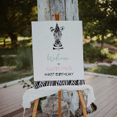 Welkomstteken van dierenfeest zebra poster