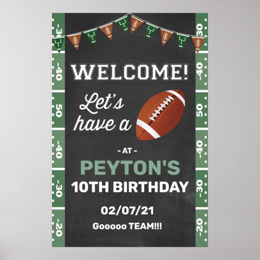 Welkomstteken van football Party Poster (Voorkant)