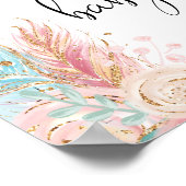 Welkomstteken van Girl Fox Baby shower Poster (Hoek)