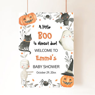 Welkomstteken van Halloween Little Boo Baby shower Poster