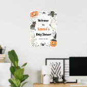 Welkomstteken van Halloween Little Boo Baby shower Poster (Thuiskantoor)