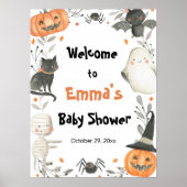 Welkomstteken van Halloween Little Boo Baby shower Poster (Voorkant)