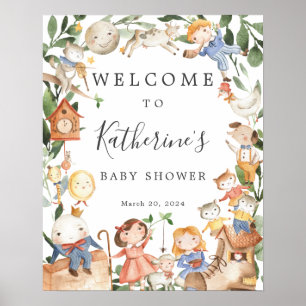 Welkomstteken van het Baby shower Nursery Rhymes Poster
