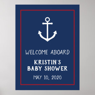 Welkomstteken van het Baby shower van het anker Poster