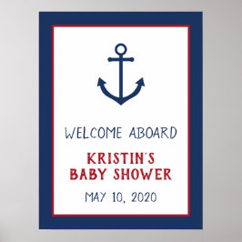 Welkomstteken van het Baby shower van het anker Poster
