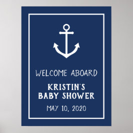Welkomstteken van het Baby shower van het anker Poster