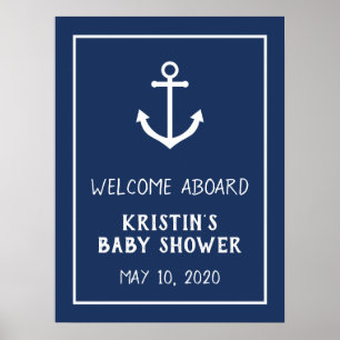 Welkomstteken van het Baby shower van het anker Poster