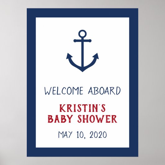 Welkomstteken van het Baby shower van het anker Poster (Voorkant)