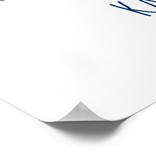 Welkomstteken van het marinevlak Blue Wedding - Pe Poster (Hoek)