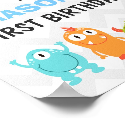 Welkomstteken van kleine monster poster (Hoek)