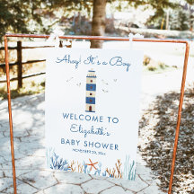Welkomstteken van Lighthouse Boy Baby shower