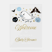Welkomstteken van Little Boo Halloween Baby shower Acryl Bord (Voorkant)