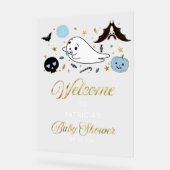 Welkomstteken van Little Boo Halloween Baby shower Acryl Bord (Hoek)