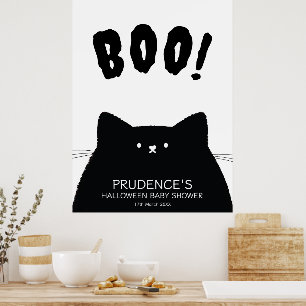 Welkomstteken van Little Boo Halloween Baby shower Poster