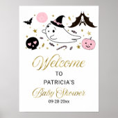 Welkomstteken van Little Boo Halloween Baby shower Poster (Voorkant)