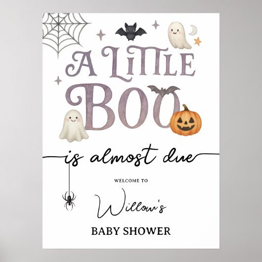 Welkomstteken van Little Boo Halloween Baby shower Poster (Voorkant)