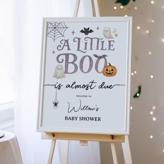 Welkomstteken van Little Boo Halloween Baby shower Poster